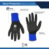 Ge Nitrile Coated General Purpose Gloves, 15 Gauge, BLK/BLU, LRG, 1/PR GG222LC